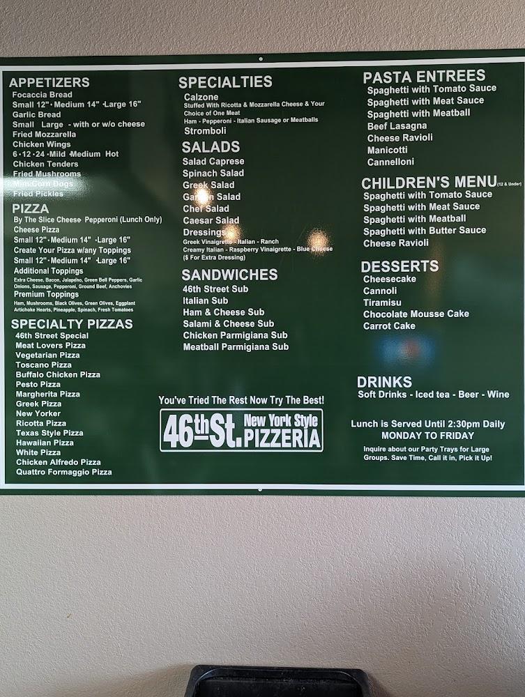 46th st. New York Style Pizzeria Menu image 3